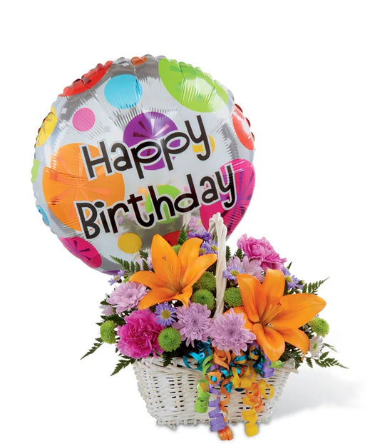 Basket Full of Birthday Blooms